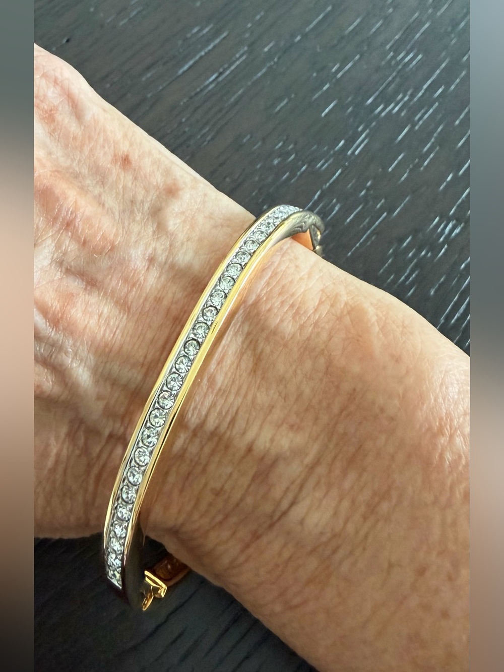 Swarovski Gold Hinged Bracelet - Picture 5 of 7